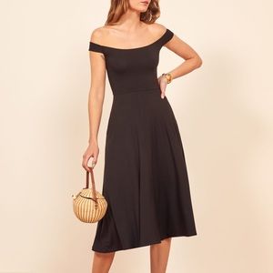 Reformation Marci Dress black stretch soft jersey